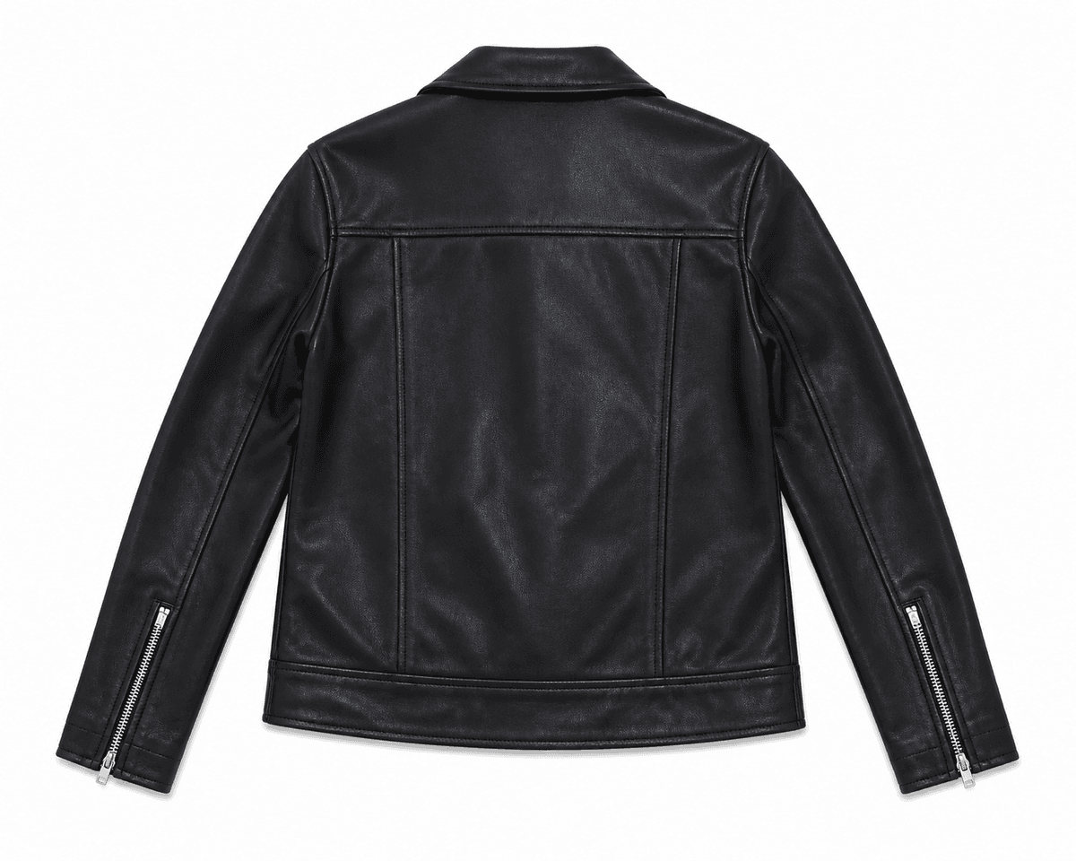 Sheep Nappa – Black Biker Jacket view 2