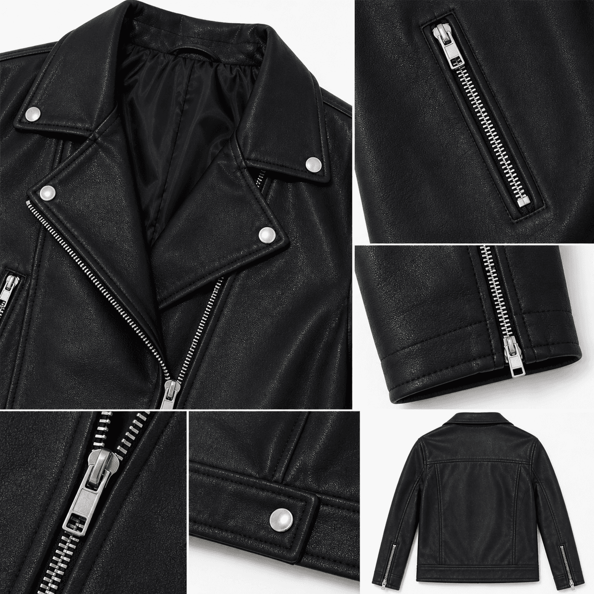 Sheep Nappa – Black Biker Jacket view 3