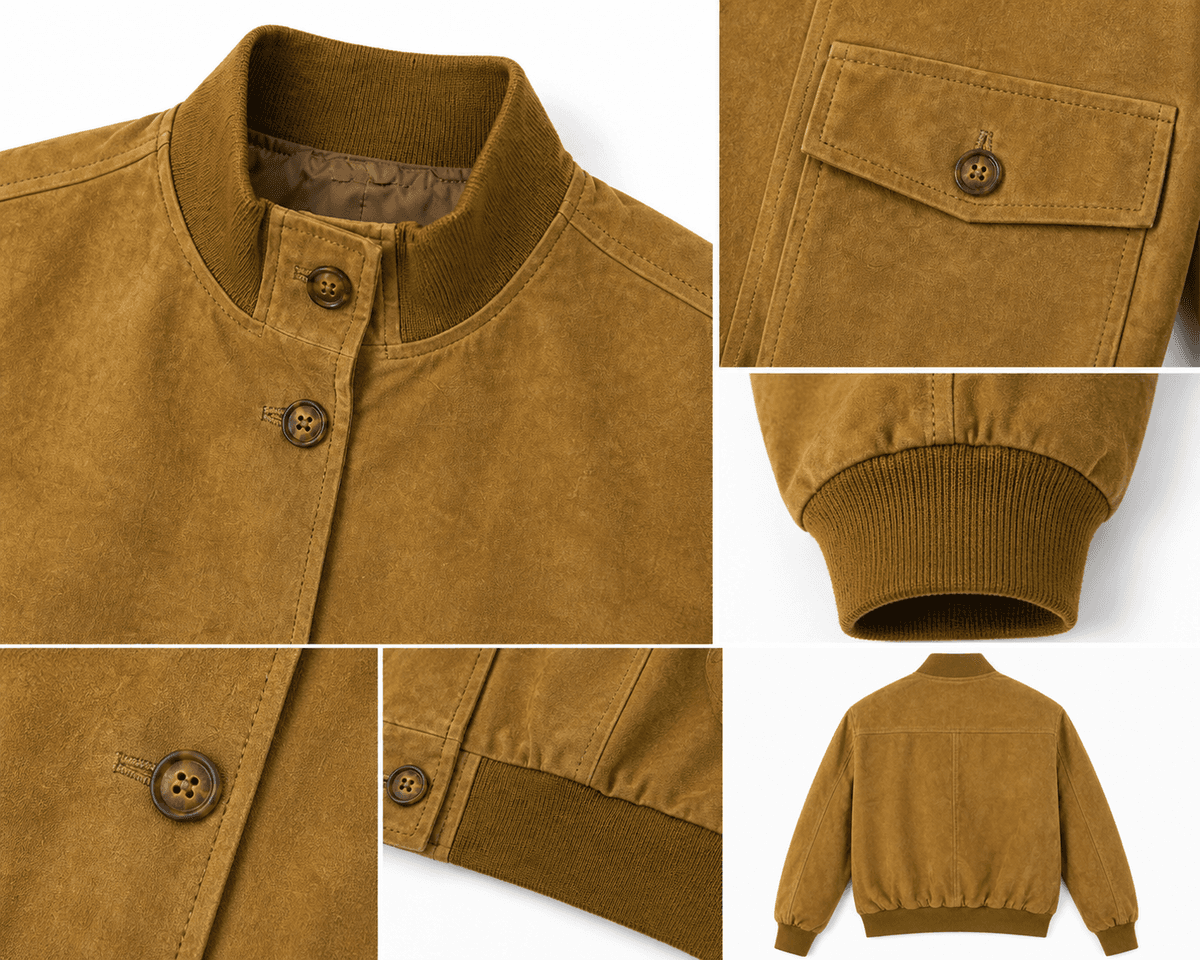 Suede – Whisky Button Polo view 3