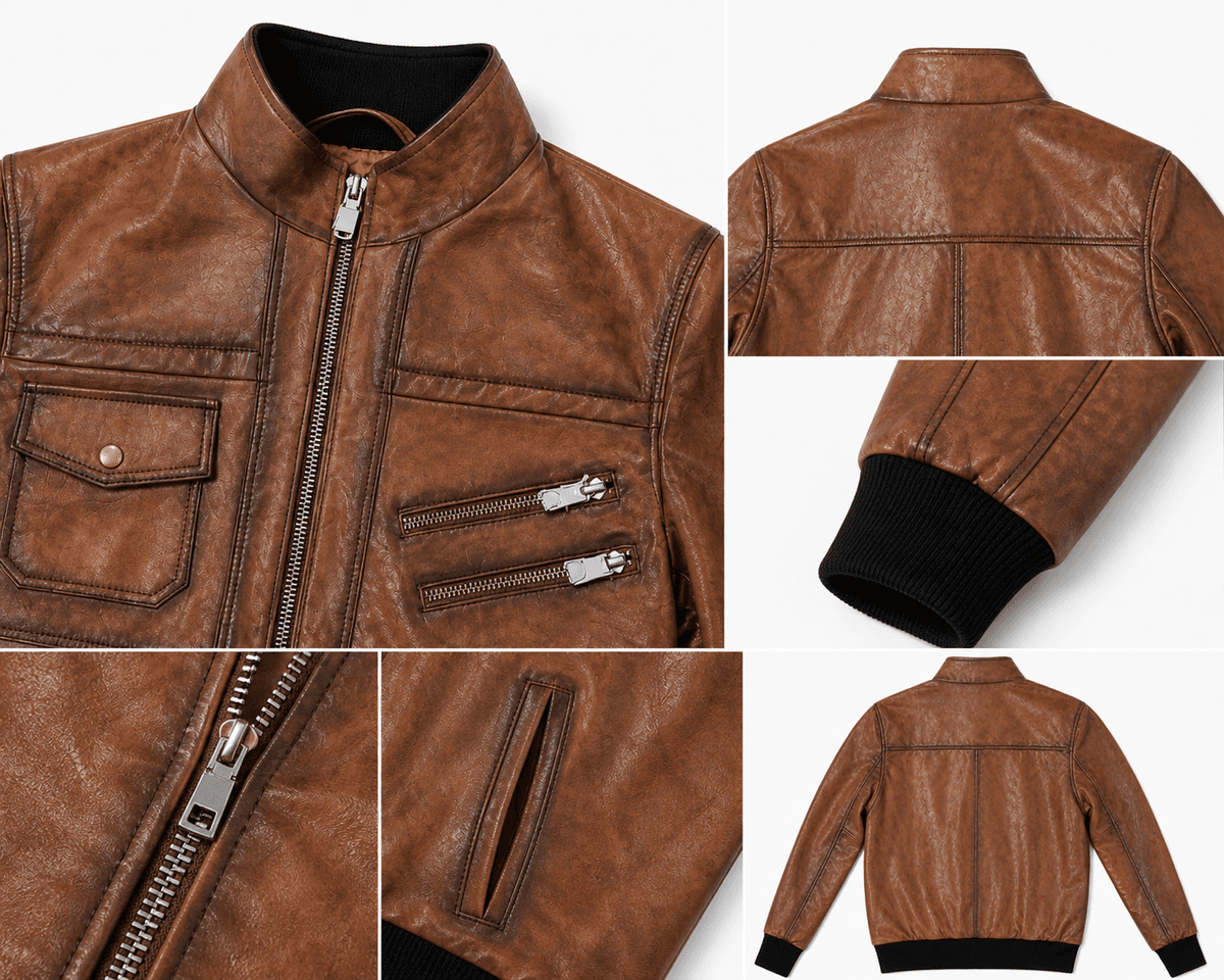 Sheep Waxy Nappa – Tan Bomber view 3