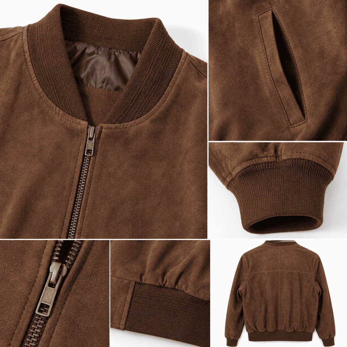 Suede – Tobacco Zipper Polo view 3
