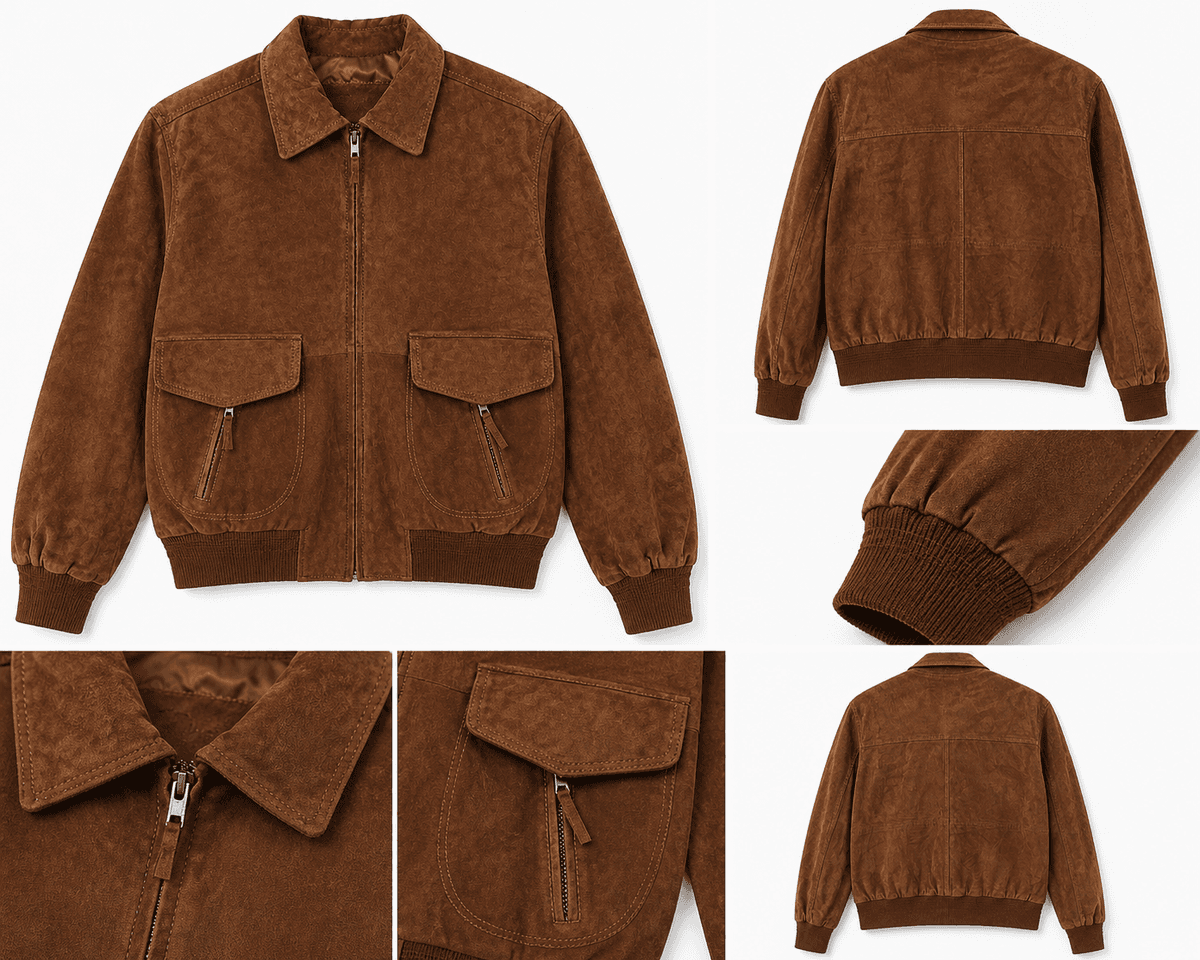 Suede – Cognac Zipper Polo view 3